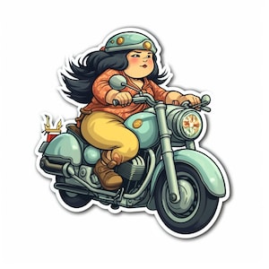 Sticker Body Positive Biker Curvy Woman EffYourBeautyStandards Chopper Motorcycle