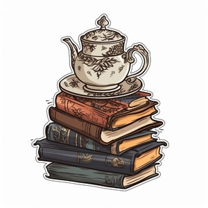 Sticker Tee Teatime Flash Buchliebhaber Nachmittagstee Englisch Frühstück