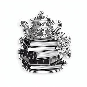Sticker Tee Teatime Flash Buchliebhaber Nachmittagstee Englisch Frühstück