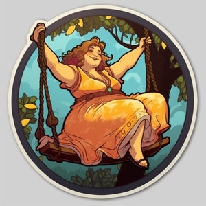 Sticker Swing Body Positive All Bodies are Good Bodies Curvy Woman