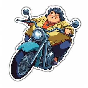 Sticker Body Positive Biker Curvy Woman EffYourBeautyStandards Chopper Motorcycle