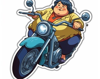 Sticker Body Positive Biker Curvy Woman EffYourBeautyStandards Chopper Motorcycle