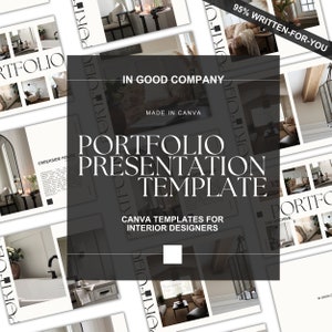 Interior Design Portfolio Template/ Canva Business/ Design Lookbook/ Client Catalog/ Minimal Template Design/Interior Designing Palette