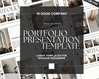 Interior Design Portfolio Template/ Canva Business/ Design Lookbook/ Client Catalog/ Minimal Template Design/Interior Designing Palette