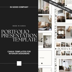 Interior Design Portfolio Template/ Canva Business/ Design Lookbook/ Client Catalog/ Minimal Template Design/Interior Designing Palette