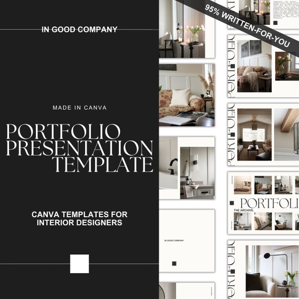 Interior Design Portfolio Template / Canva Ebook / Creative Look Book / Interior Design Catalog / Minimal Template Design / E-design