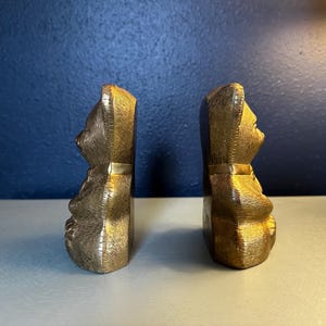 Vintage Pair of Brass Teddy Bear Bookends