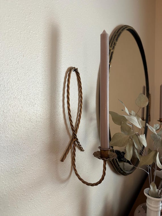 Hollywood Regency Double Braided Rope Oval  Candle Sconces- a Pair