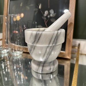 Mid-Century Modern Marmor Mörser & Stößel