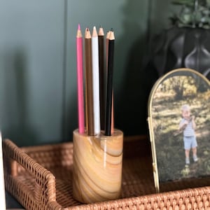 Vintage Onyx Pencil Holder