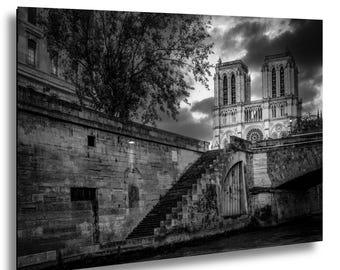 Notre Dame Cathedral Print | Paris Gothic Architecture, Seine River View