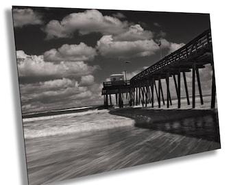 Ocean City NJ Pier Print: Black and White Atlantic Coast Decor
