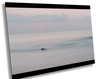 Pastel Ocean Waves Art Print: Zen Sunrise Home Decor
