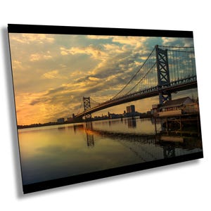 Benjamin Franklin Bridge of Philadelphia At Sunrise Connecting to Camden, NJ Home Decor