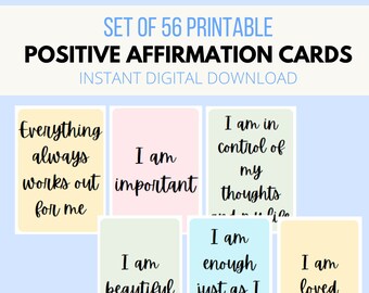 Mother-Daughter Affirmation Cards, Printable Affirmation Cards, Affirmations Cards for Teens, Affirmation Card, Self Care, Love, Mindfulness