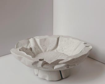 Delphine Pedestal Bowl | concrete pedestal bowl, decorative bowl, candle holder, accent piece, home decor
