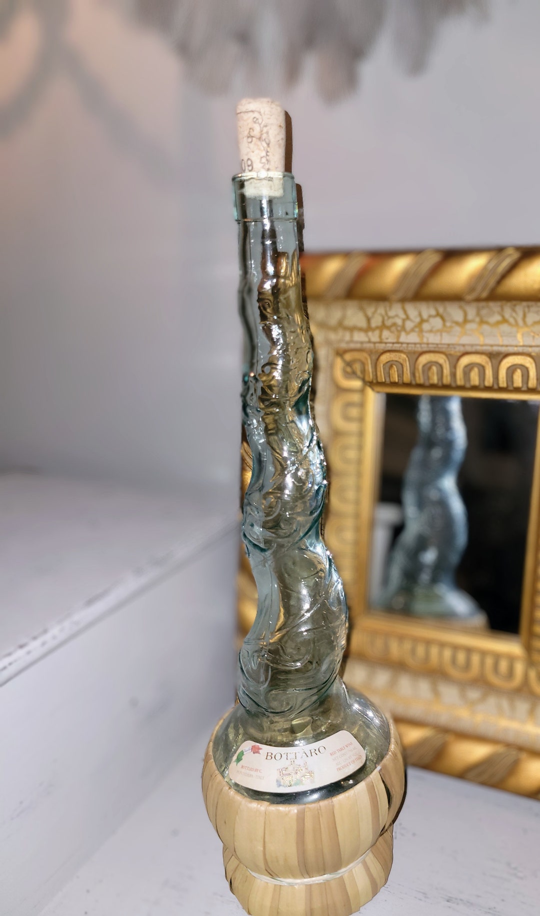 Rare Vintage Bottaro Swirl Wine Bottle Collectible Glass Etsy