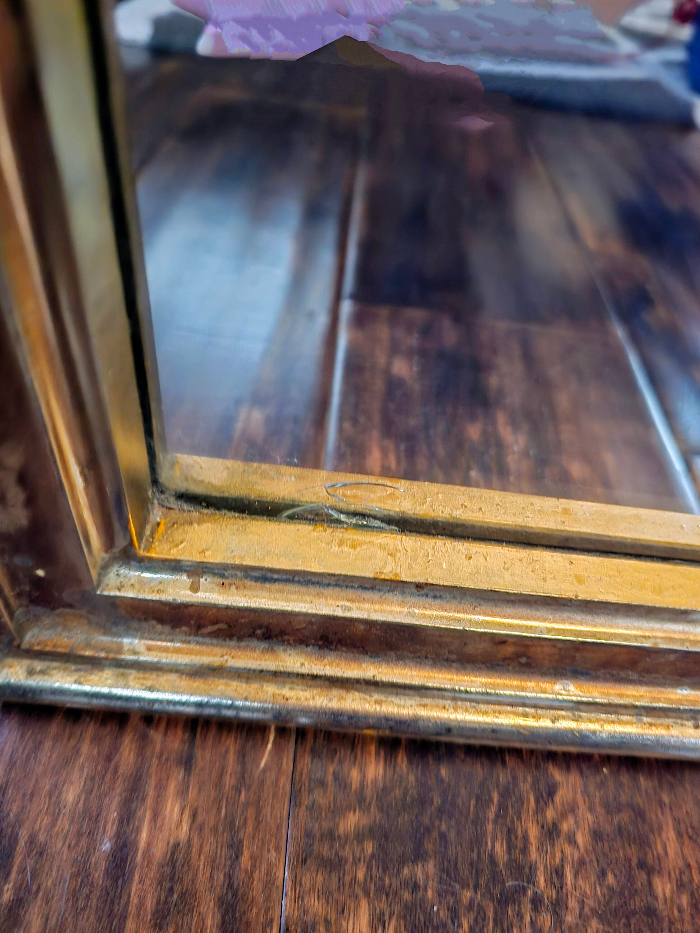 Vintage Full Length Gold Resin Mirror, Gold Mirrored Wall Decor