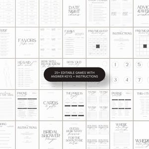 25+ editable bridal shower games with answer keys + instructions