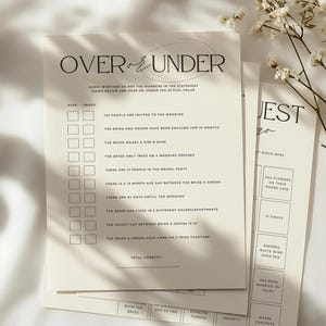 Bridal game Over or under