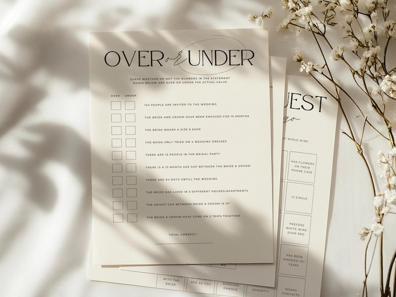 Bridal game Over or under