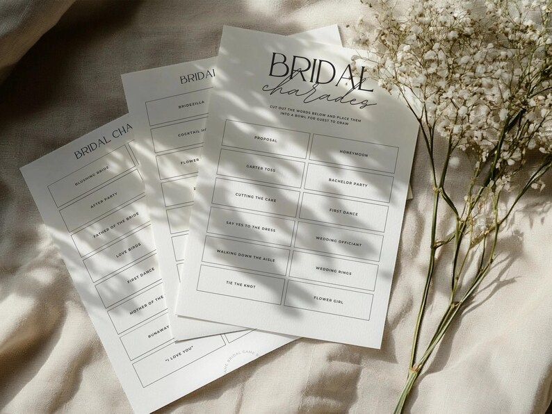 Bridal Charades game
