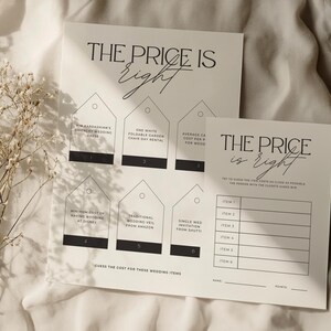 The price is right bridal shower game