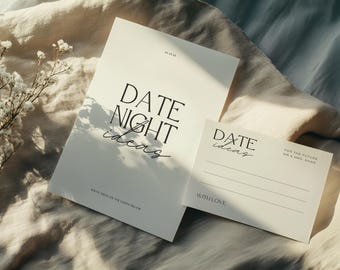 Date Night Ideas Bridal shower game, EDITABLE Canva template, Wedding Shower Games, Printable sign