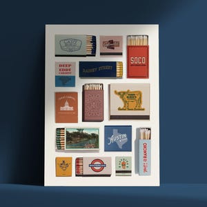 Austin Texas Vintage Matchbook Poster Print image 2