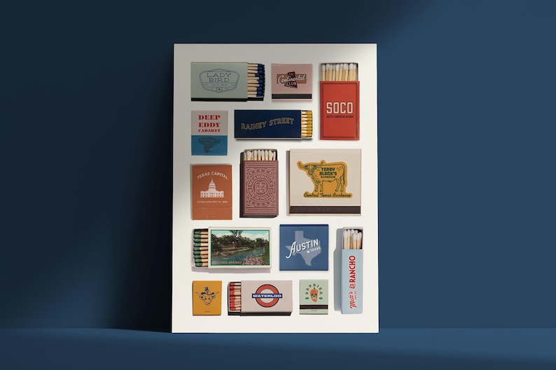 Austin Texas Vintage Matchbook Poster Print image 2