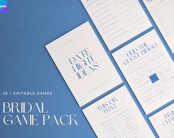 Bridal shower games EDITABLE canva template, Bridal shower, wedding games, bridal shower buddle, bride games, bridal games printout