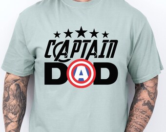 Captain Dad Shirt, Comfort Colors, Avenger Logo Tee, Superhero Dad Shirt, Fathers Day Gift, Captain America Inspired Shirt 182997