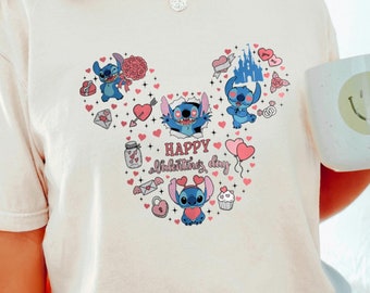 Stitch Valentine Shirt, Comfort Colors Tee, Disney Valentine Shirt, Valentine's Day Tee, Stitch Love Shirt, Love Tee, Valentine Tee 180641