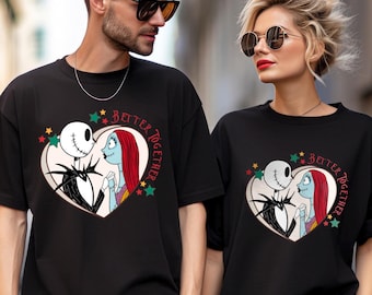 Jack and Sally Valentines Day Shirt, Comfort Colors Shirt, Nightmare Jack And Sally Valentine Shirt, Better Together Shirt, 180801