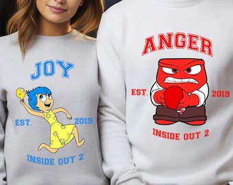 Custom Inside Out Characters Sweatshirt, Pixar Inside Out Hoodie, Joy Anger Anxiety Fear Ennui Envy Sadness Embarrassment Sweatshirt, 182332
