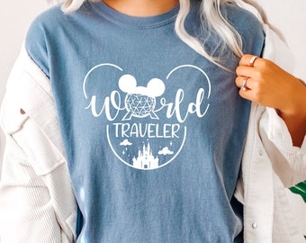 World Traveler Shirt, Comfort Colors, Disney Travel, Disney Vacation, Disney Shirt, Disney Trip Shirt, Disney Family Shirt,Disney Tee 181110