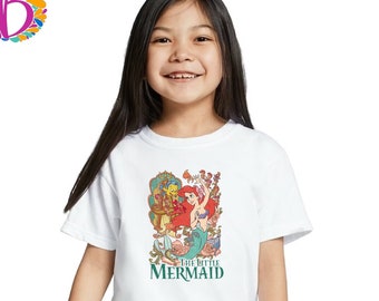 Retro Little Mermaid Shirt, Comfort Colors Shirt, Kids Disney Shirt, Little Mermaid Shirt, Ariel Shirt, Shirt for Disney, Disney Shirt