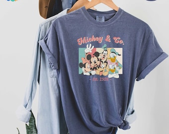 Retro Mickey & Co. Est. 1928 Shirt, Comfort Colors Shirt, Disney Trip Shirt, Matching Disney, Disney Family Shirts, Mickey and Friends