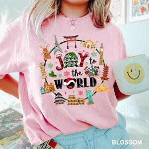 Camiseta navideña Disney Joy To The World, colores cómodos, Mickey Donald y Goofy, familia Disney, 181951