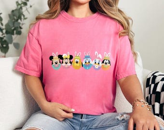 Disney Easter Egg Shirt, Comfort Colors, Disney Easter Day, Disney Characters Happy Easter Shirt, Disney Family Trip Easter Shirt 182573