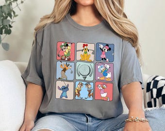 Disney Mickey and Friends Golf Shirt, Comfort Colors, Retro Disney Sport Shirt, Disney Mickey Minnie Golf Shirt, Disney Sports Shirt 183283