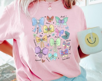 Disney Princess Cute Ribbons And Bows Shirt, Comfort Colors, Disney Princess Shirts, Coquette Bow Tee, Princess Bow Shirt 182565