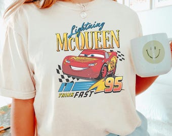 Disney Cars Vintage Lightning Mcqueen Shirt, Comfort Colors Disney Shirt, Disney Family Shirt, Disney Cars Shirt, Disney Trip Shirt 181350