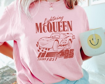 Vintage Disney Cars Lightning Mcqueen Shirt, Comfort Colors Disney Shirt, Disney Family Shirt, Disney Cars Shirt, Disney Trip Shirt 181322