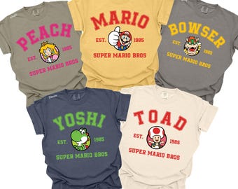 Mario Shirts, Super Mario, Super Mario Shirt, Custom Mario Shirt, Mario Family Matching Shirt, Customized Mario Shirts,Comfort Colors 182295