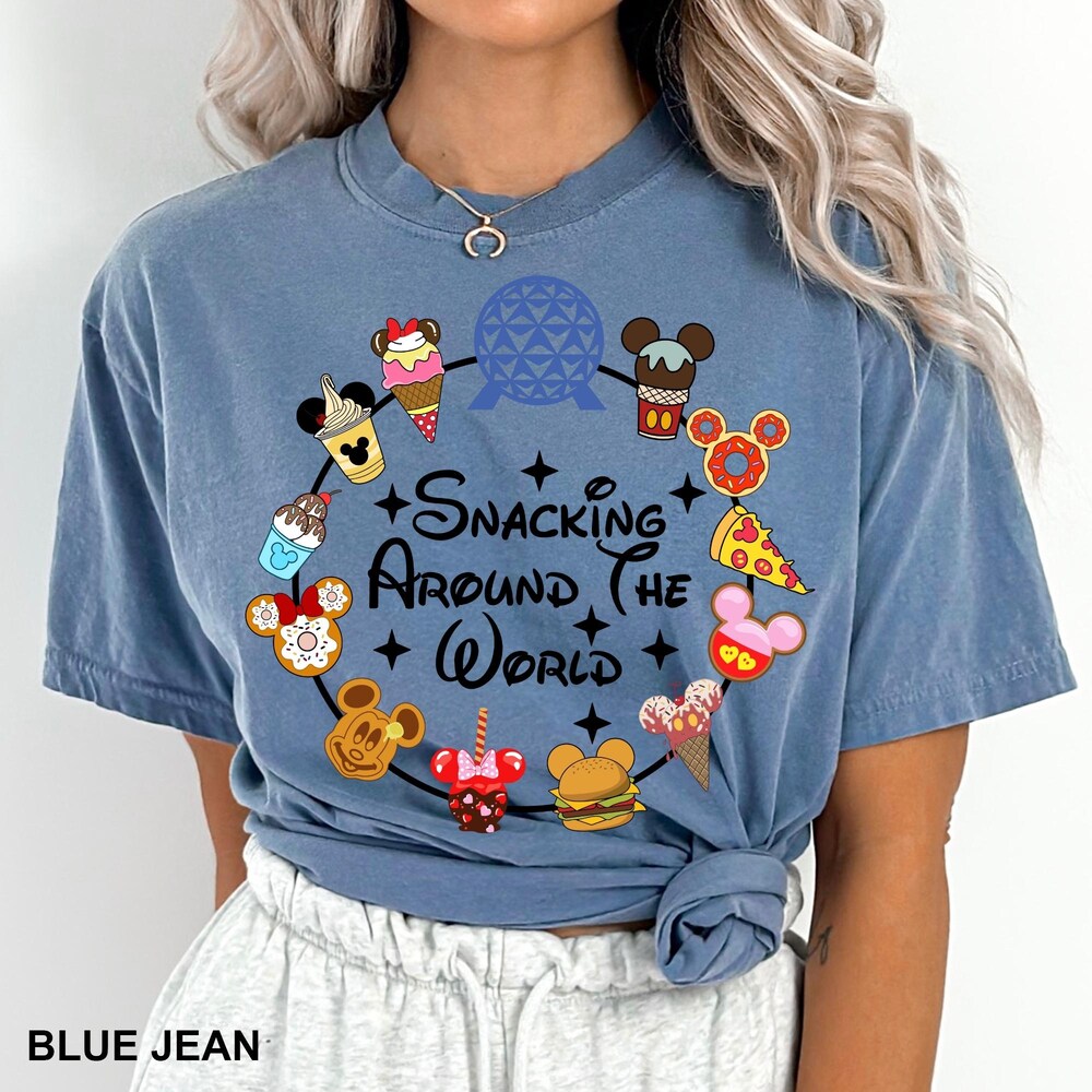 Disney Snacking Around The World Shirt, Comfort Colors Disney Shirt, Disney Family Shirt, Disney Trip Shirt, Disney Vacation Shirt 181494 Alldaytee