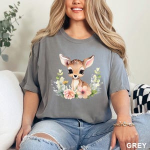 Disney Bambi Shirt, Comfort Colors Shirt, Disney Bambi Deer Tee, Bambi Birthday Gift Shirt,Disneyland Trip Shirt, Disney Flower Shirt 183270