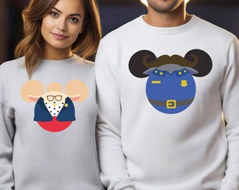 Custom Zootopia Sweatshirt, Personalized Disney Family Sweatshirt, Mickey Ears Hoodie, Disney Zootopia Characters Crewneck 184546