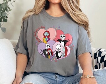 Jack and Sally Valentine's Day Shirt, Comfort Colors Shirt, Jack and Sally Matching Shirt, Nightmare Jack And Sally Valentine Shirt 182507