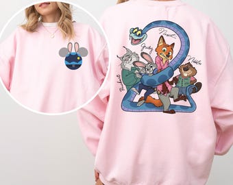 Custom Zootopia Sweatshirt, Personalized Disney Family Sweatshirt, Mickey Ears Hoodie, Disney Zootopia Characters Crewneck 184547
